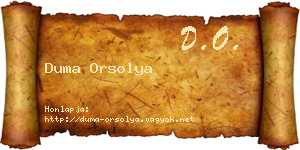 Duma Orsolya névjegykártya